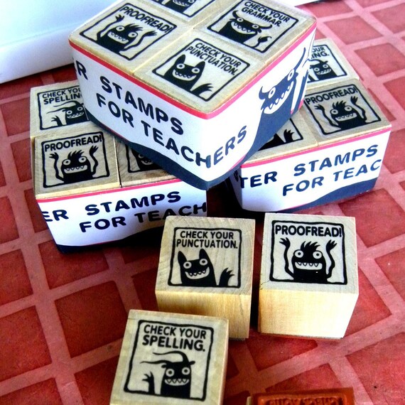 Monster rubber stamps for teachers