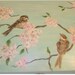 Box treasure jewelry trinket chest shabby bird pink aqua