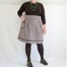 Flatterer Skirt - plus size - brown check vintage knit poly fabric - rick rack trim and real pocket - 49W-60H