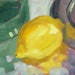 Oil Painting, Still Life Fruit, Lemon, Original on Canvas, 5x7, Citrus, Small, Kitchen Art, Yellow, Decor