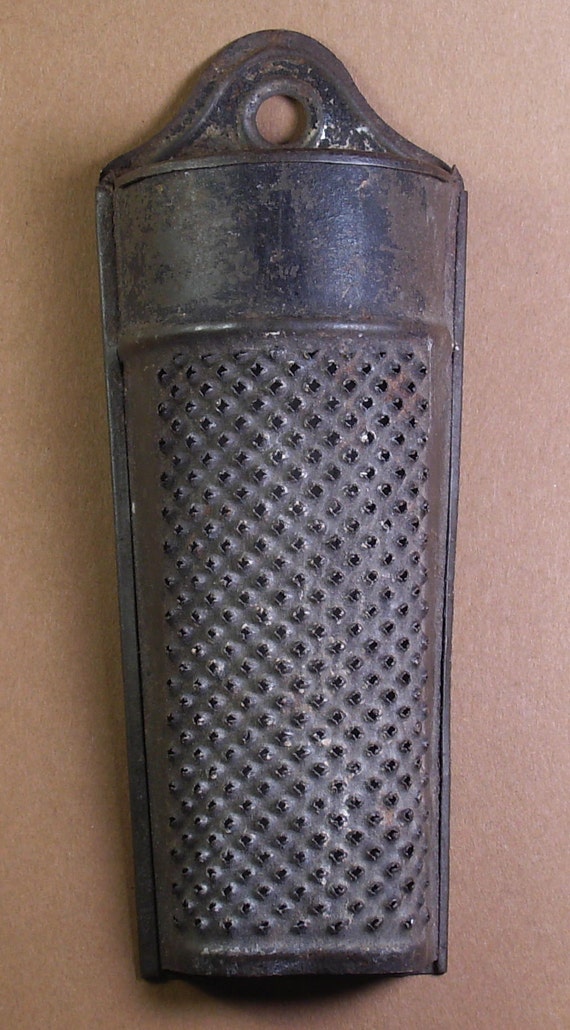 Vintage Old Tin Nutmeg Grater Kitchen Primitive by madampickay