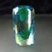 Dreadlocks Lampwork Glass Bead Blue Green SRA