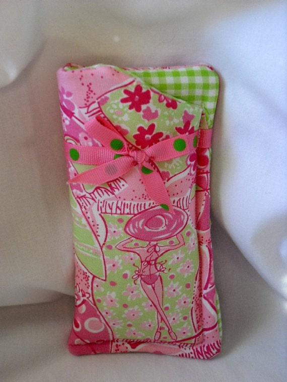 Eyeglass Case Handmade with Lilly Pulitzer Beach Blanket Bingo