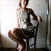 Pleate dress in natural linen -Made to order