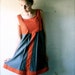 Medieval Short dress, Wool Dress, Short silk dress, winter dress, Wool tunic dress, orange and grey tunic dress, Medieval Costume