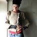 Handwoven Jacket Coat Sweater ecru wool