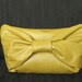 Handmade vegan leather vinyl DIJON mustard clutch purse
