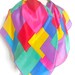Classic Color Block - a vintage 1980's Oscar de la Renta pure silk scarf - 31 inches