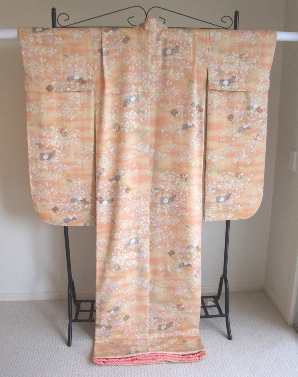 Geisha Maiko Vintage Komon Hikizuri Susohiki RESERVED FOR