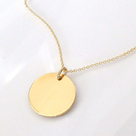 14K Gold Filled Circle Drop Necklace As Seen On by classicdesigns