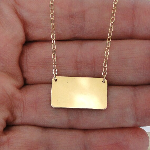rectangle name plate necklace