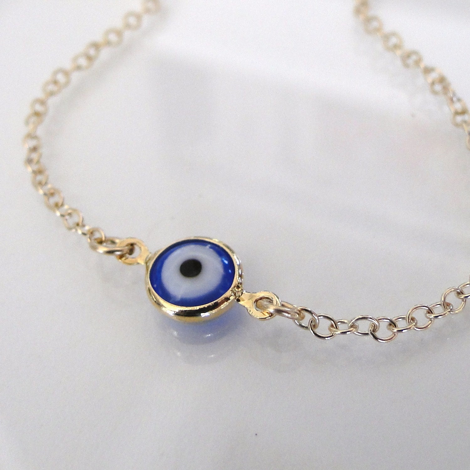 Evil Eye Bracelet 14K Gold Filled Lucky by classicdesigns