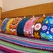 Long Vintage Fabric Patchwork Pillow / Cushion Cover - Extra long bolster style oblong - Bright Mod 1960's Prints