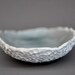 SALE - Oval Porcelain Platter Hive Texture in Grey Sky