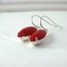50% OFF SALE Lipstick Red Earrings, Sterling Silver, Vintage Jewels