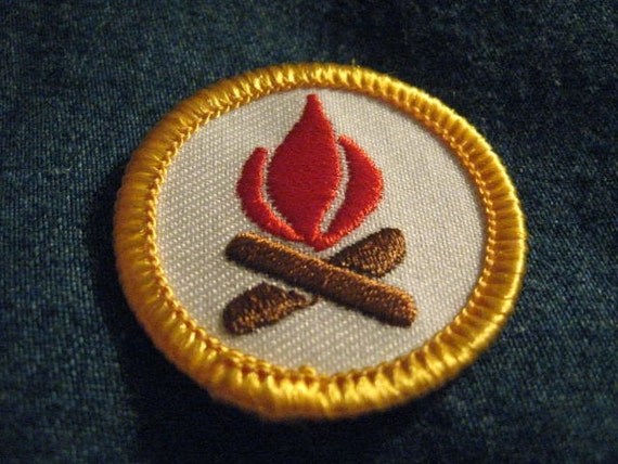 Embroidered campfire patch