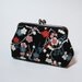 Japanese Frame Pouch Purse Ume Komachi Black
