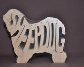 Items similar to Old English Sheepdog Dog Puzzle Wooden ...