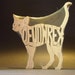 Devon Rex Cat Feline Wooden Animal Puzzle Toy Hand Cut with Scroll Saw