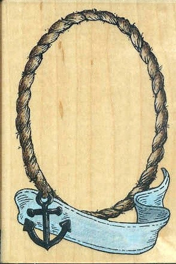 Oval Nautical rope and anchor frame