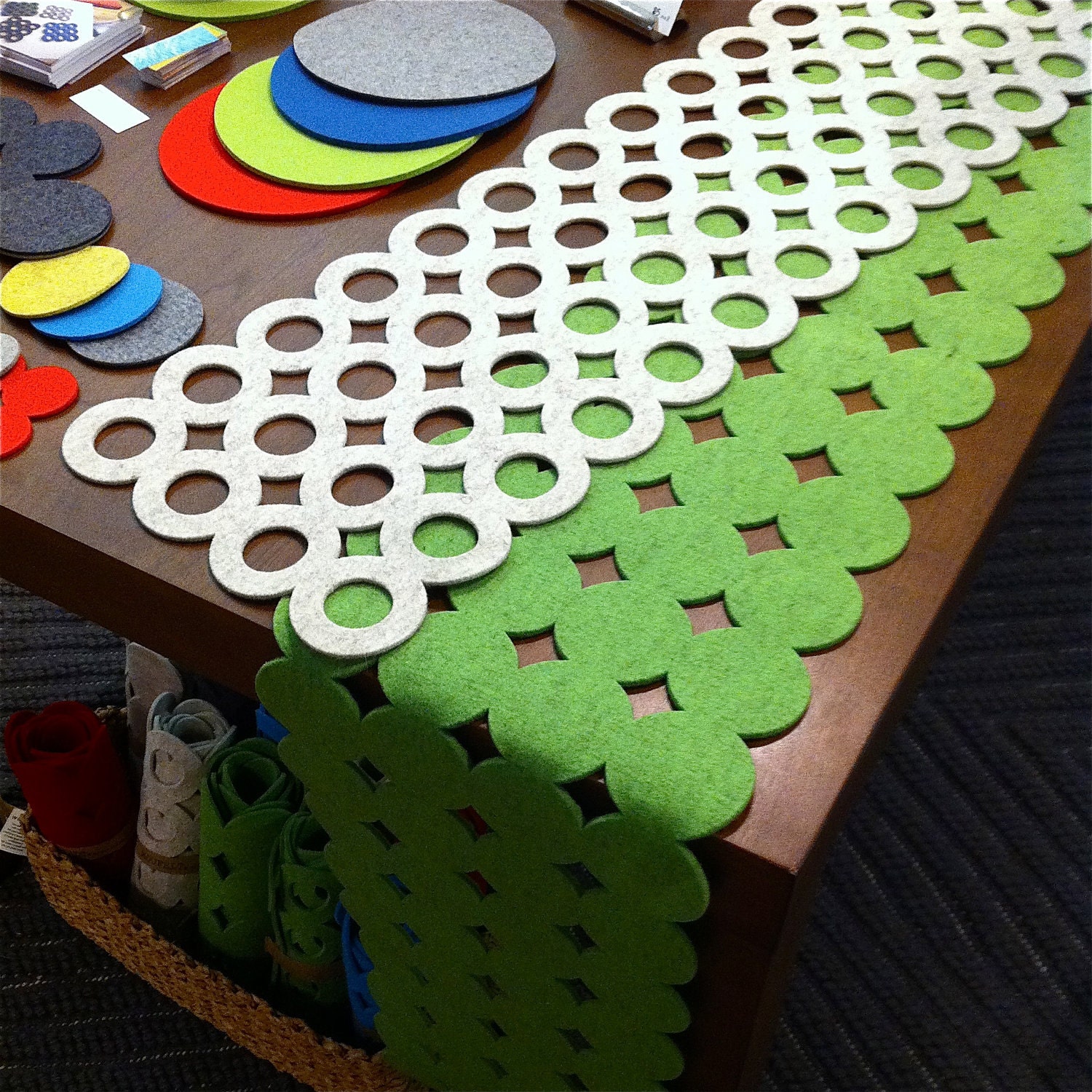 Donut Felt table runner 11x67