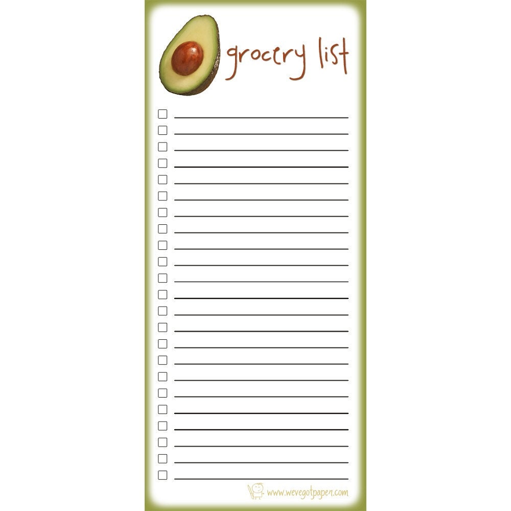 Magnetic Grocery List