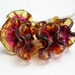 Handmade Lampwork Glass Beads - Fairy Skirts ruffle disks - Vintage Rose