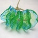 Handmade Lampwork Glass flower beads - Fairy Flowers floral discs in aqua and green - Escape