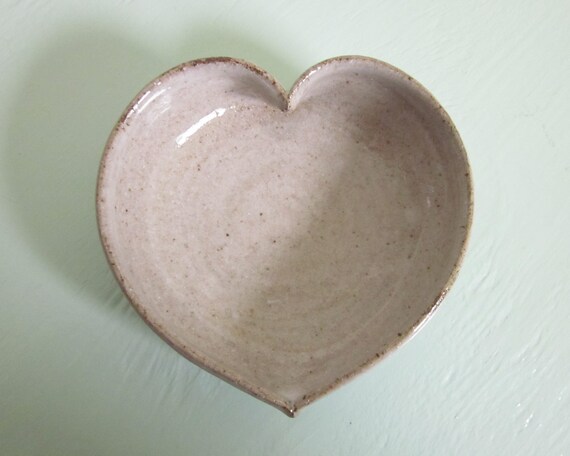 white ceramic heart bowl 3 1/2 inches by JDWolfePottery on Etsy