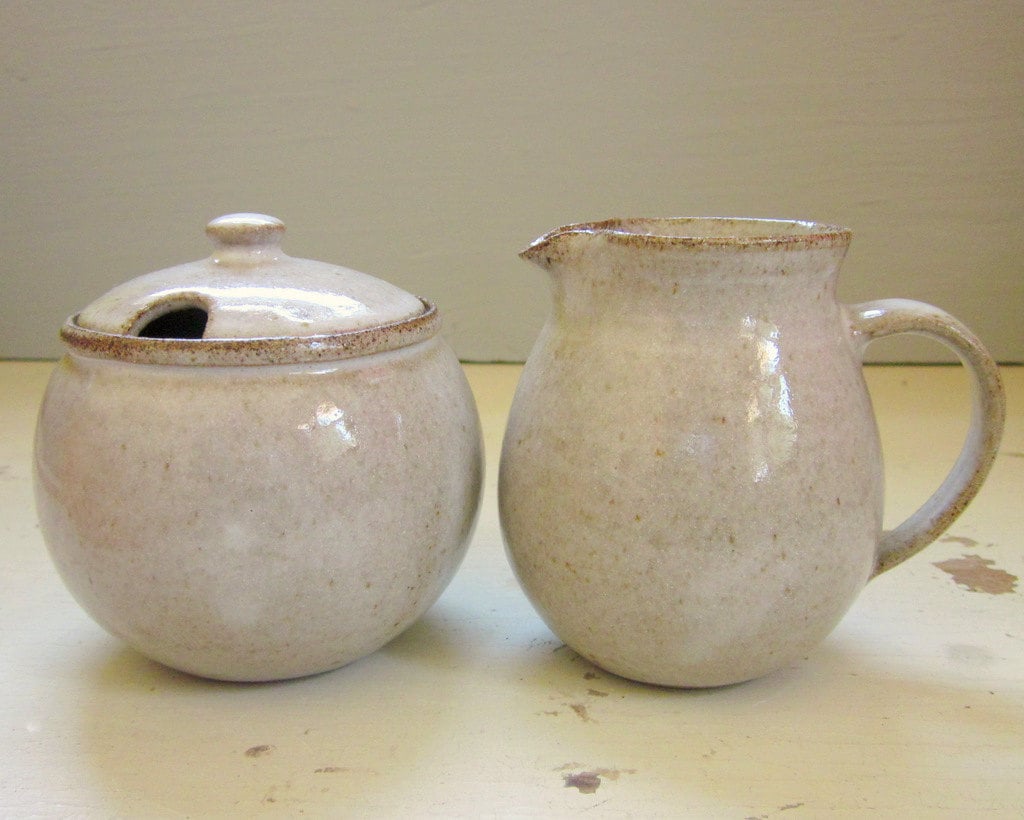 small white cream and sugar set made to order