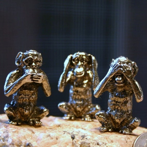 hear no evil monkey figurines