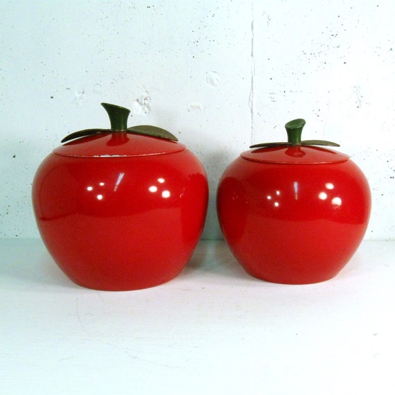 Vintage Aluminum Apple Kitchen Canisters   Il 570xN.220078725 