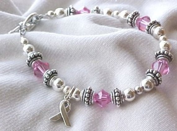 Breast Cancer Awareness Hand-crafted Sterling Silver Bracelet