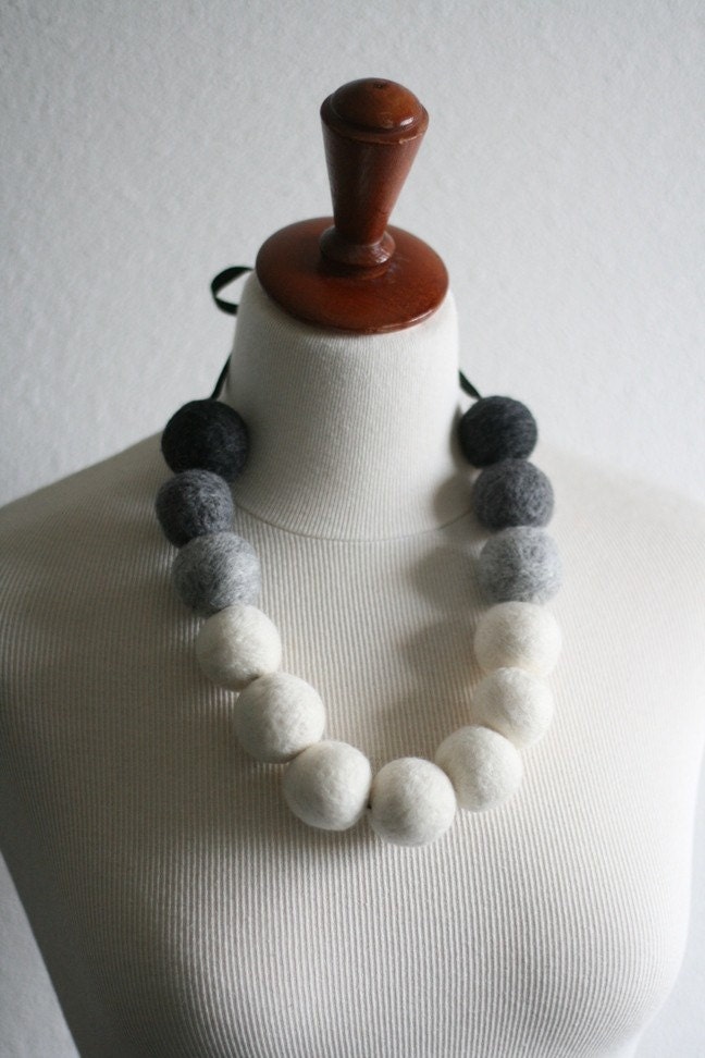 Gradient Felted Bead Necklace