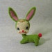 green stuffed bunny