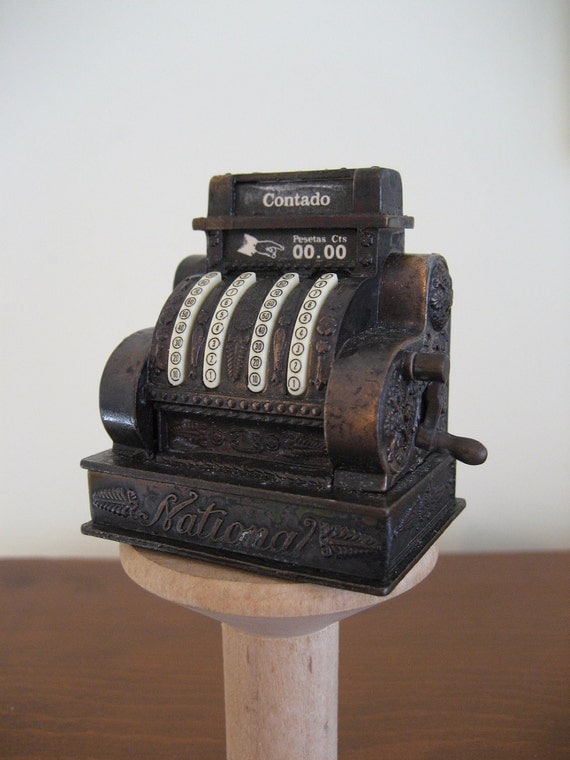 Miniature Spanish cash register en Espanol