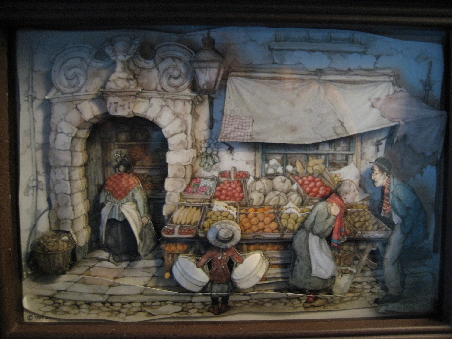 SALE Anton Pieck 3D pop out print in shadow box HALF ORIG