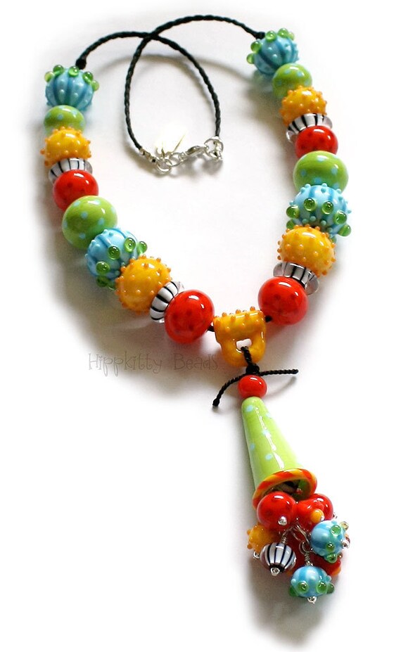 Colorful Hollow Beaded Lampwork Necklace