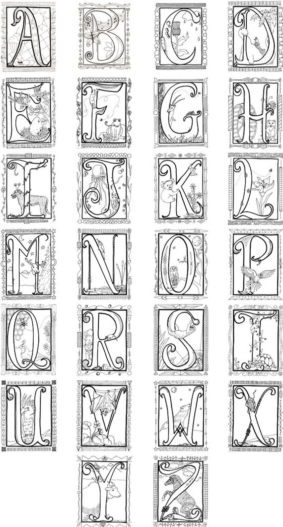 illustrated alphabet coloring pages - photo #12