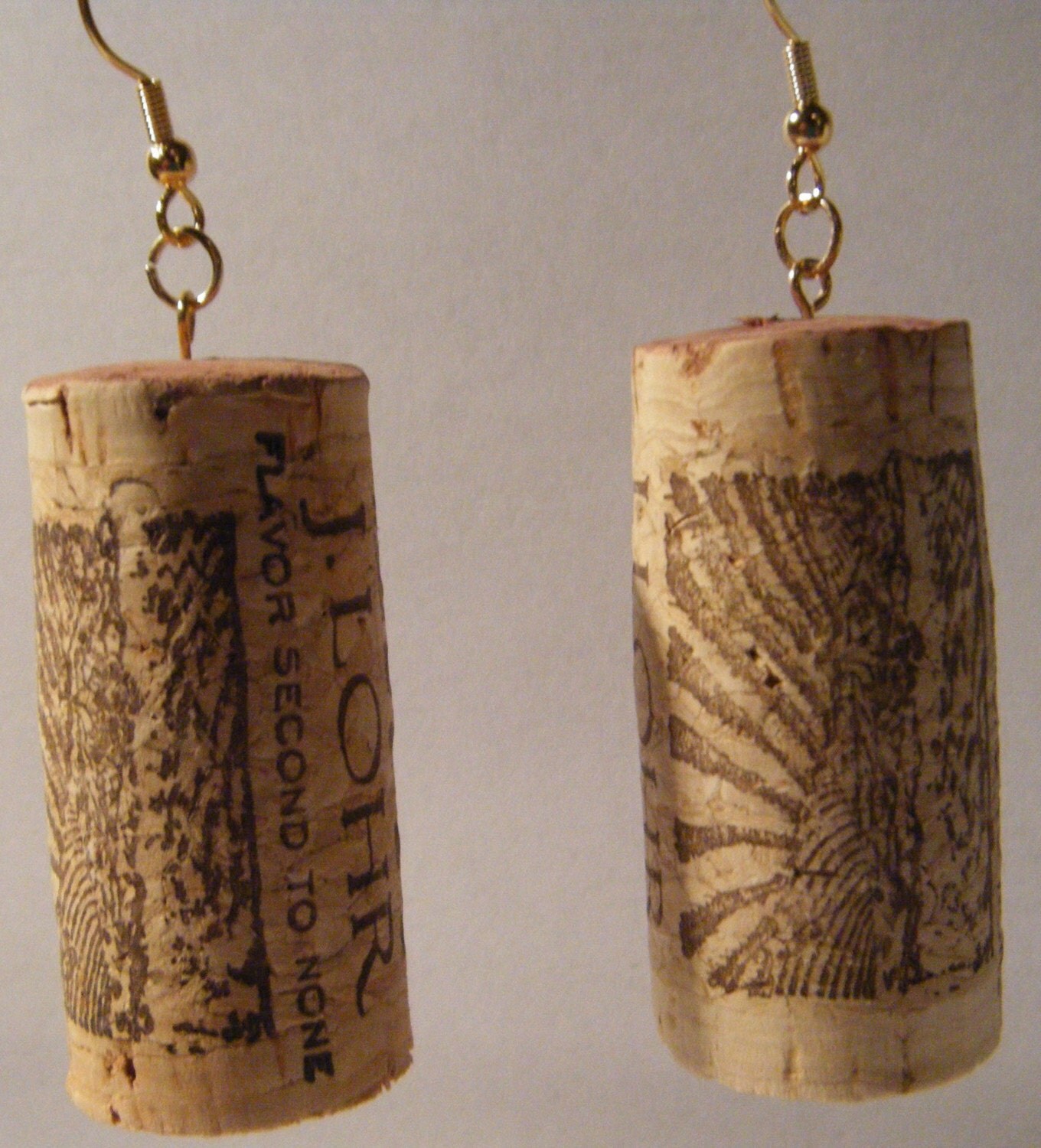 Wine cork earrings