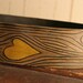 Nice Guitar Strap - Leather in Yellow, Gray and Antique Brown - Wood Grain and Heart