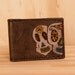 Sugar Skull Bifold Wallet - Leather white, yellow, orange, turquoise, green and antique black
