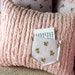 Tooth pillow for girls, shabby chic pink chenille tooth fairy pillow with lavender pocket