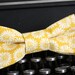 Sweet bow tie for infant boys to men in a mustard gold floral print, photo prop by the Paisley Moon on Etsy