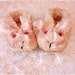 Vintage Pink Bunny Baby Slippers 4 x 6 fine digital art photography print - Nursery - Baby Shower