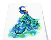 SALE 40% OFF - Peacock Large Format Print - Nature Inspired Bird Wall Art