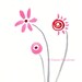 Three Pink Posies original watercolor painting 4x6 inches