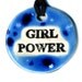 Girl Power Ceramic Necklace in Speckled Blue