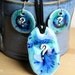 Question Mark Ceramic Earring and Necklace SET in Blue-Green