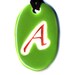 The Scarlet Letter Ceramic Atheist Necklace in Green